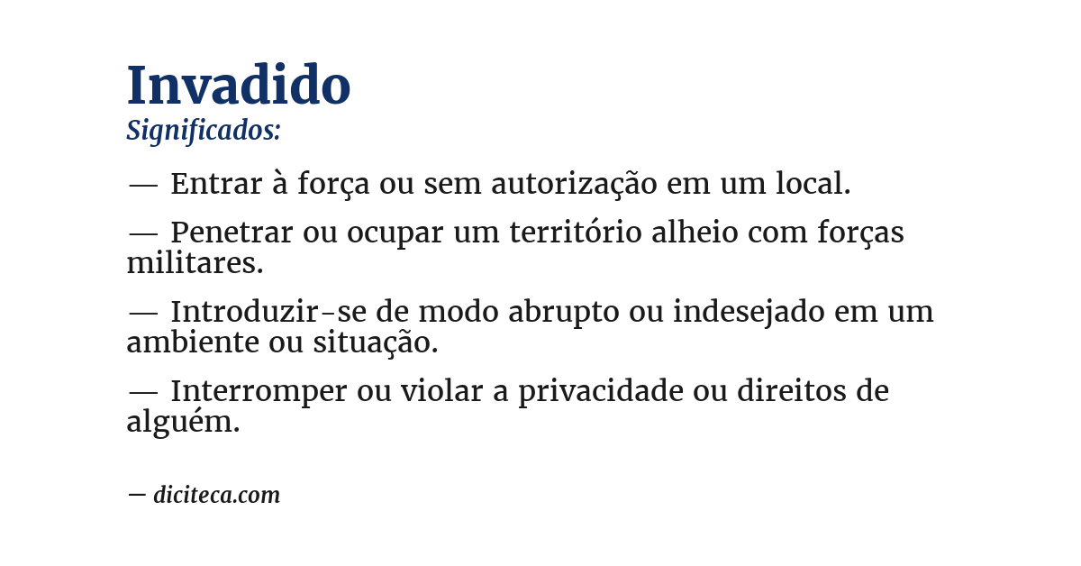 Significado de invadido