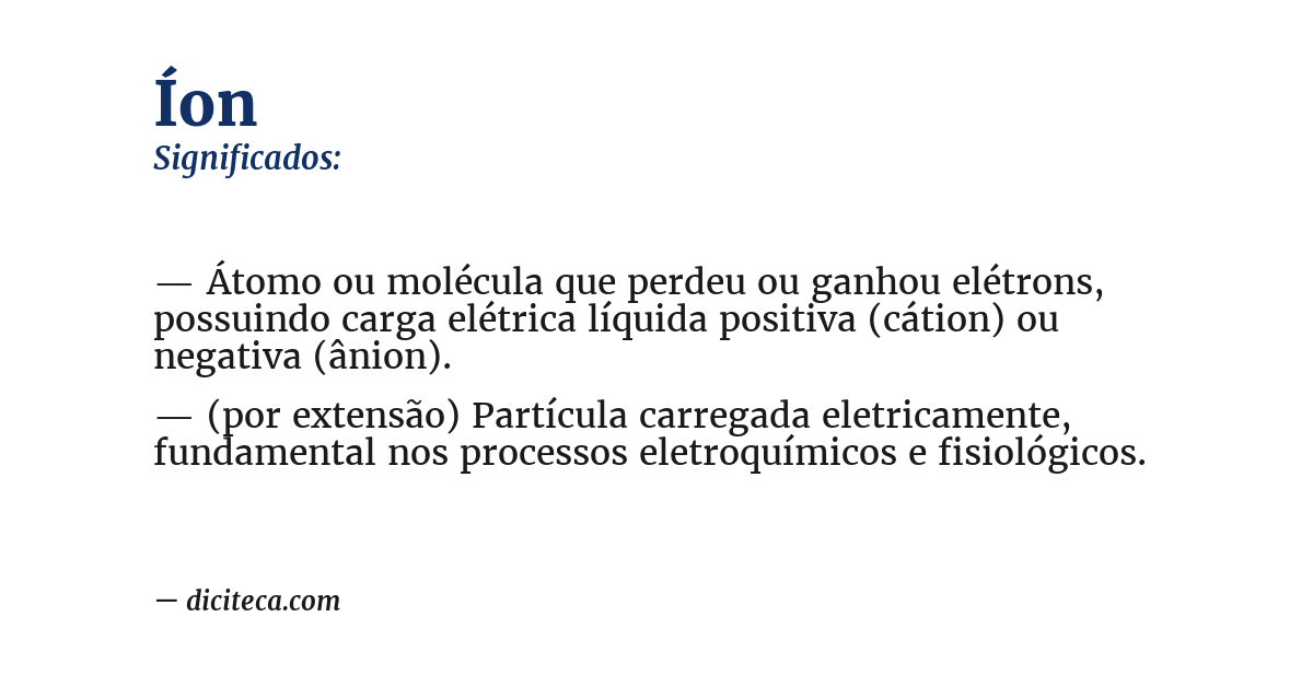 Significado de íon