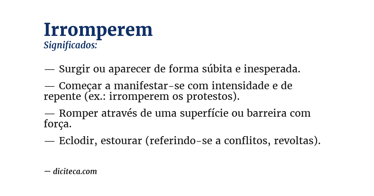 Significado de irromperem