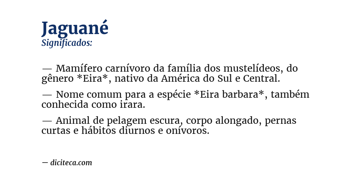 Significado de jaguané