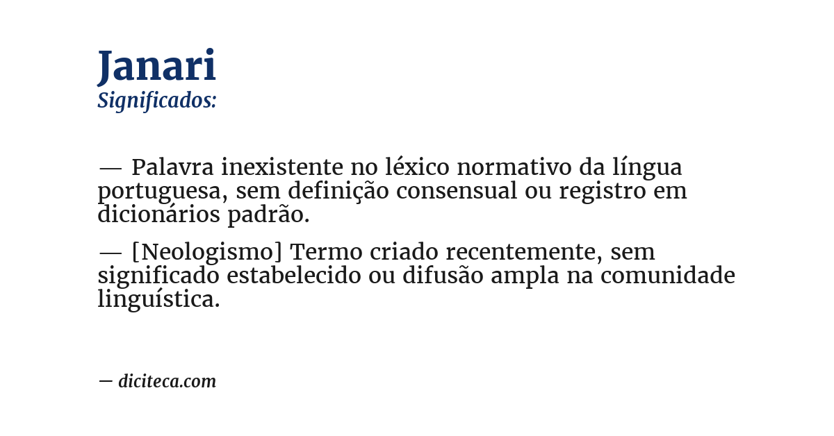 Significado de janari