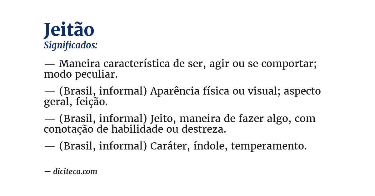 Significado de jeitão