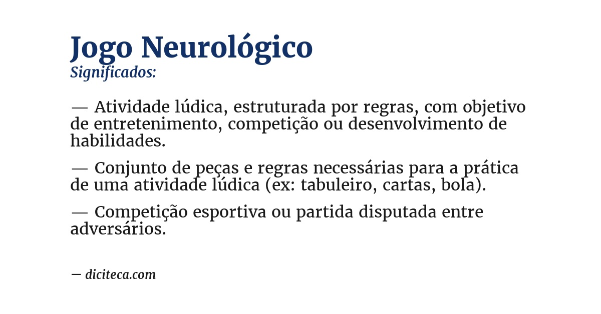 Significado de jogo neurológico