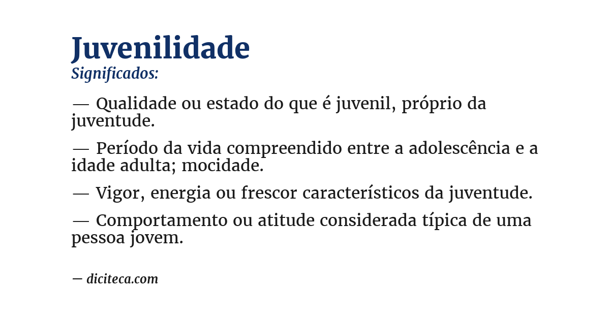 Significado de juvenilidade