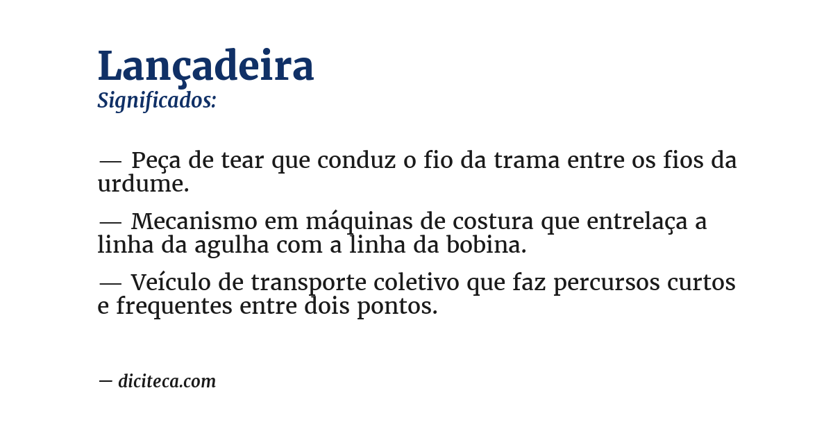 Significado de lançadeira