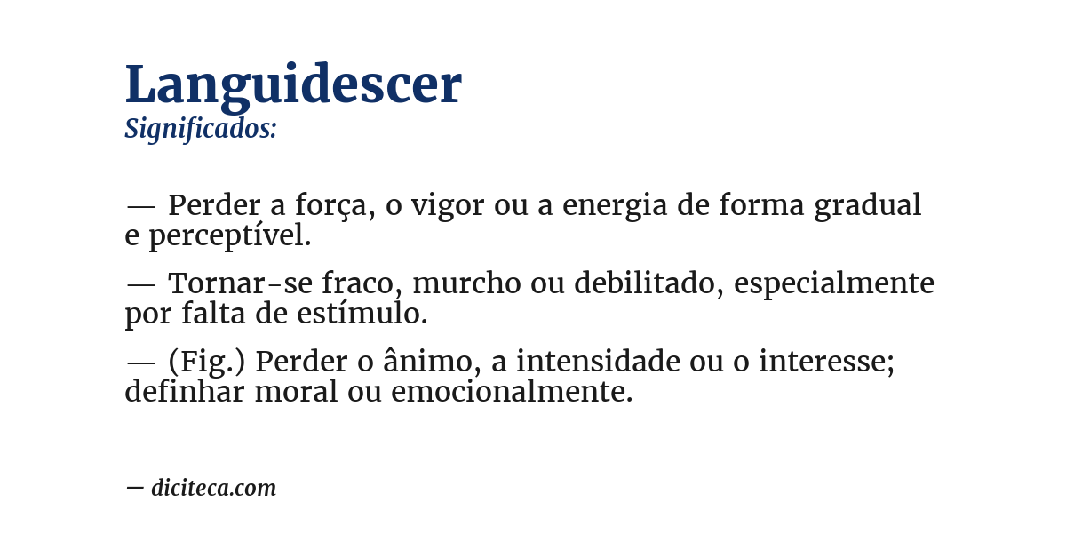 Significado de languidescer