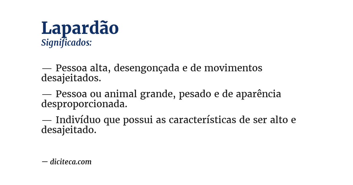 Significado de lapardão