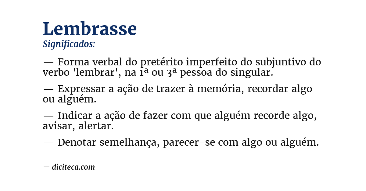 Significado de lembrasse