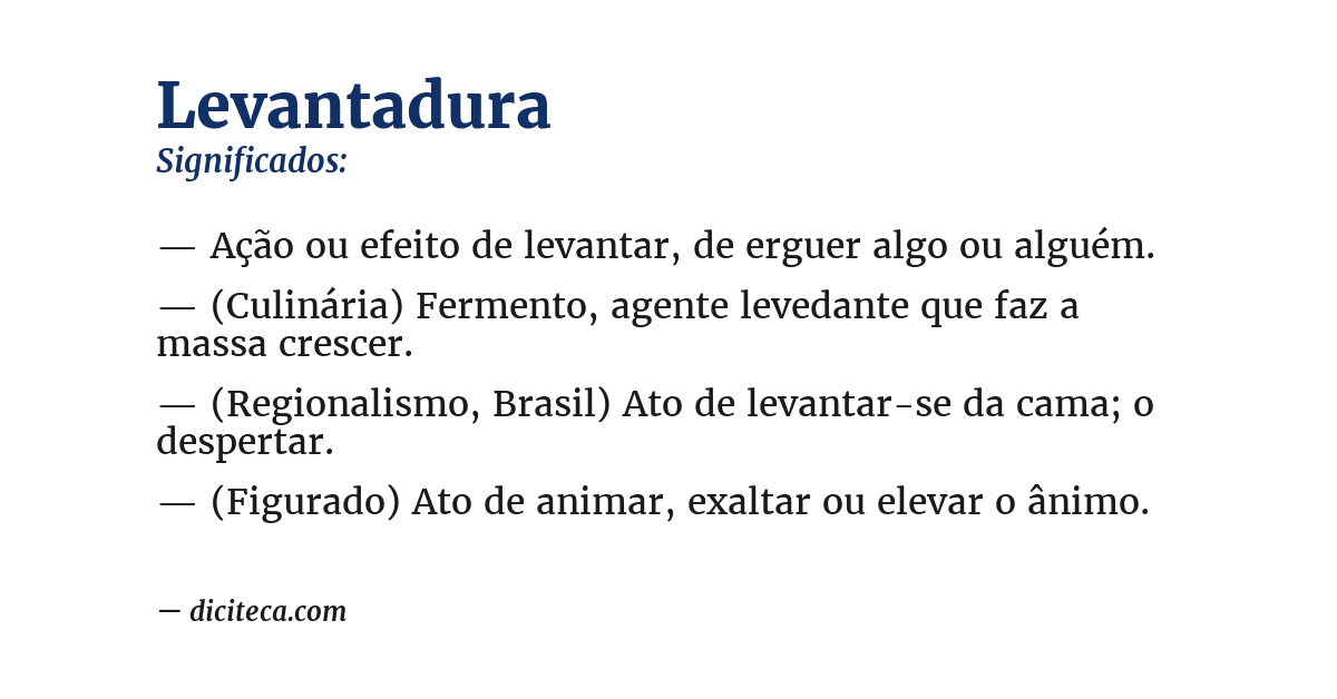 Significado de levantadura