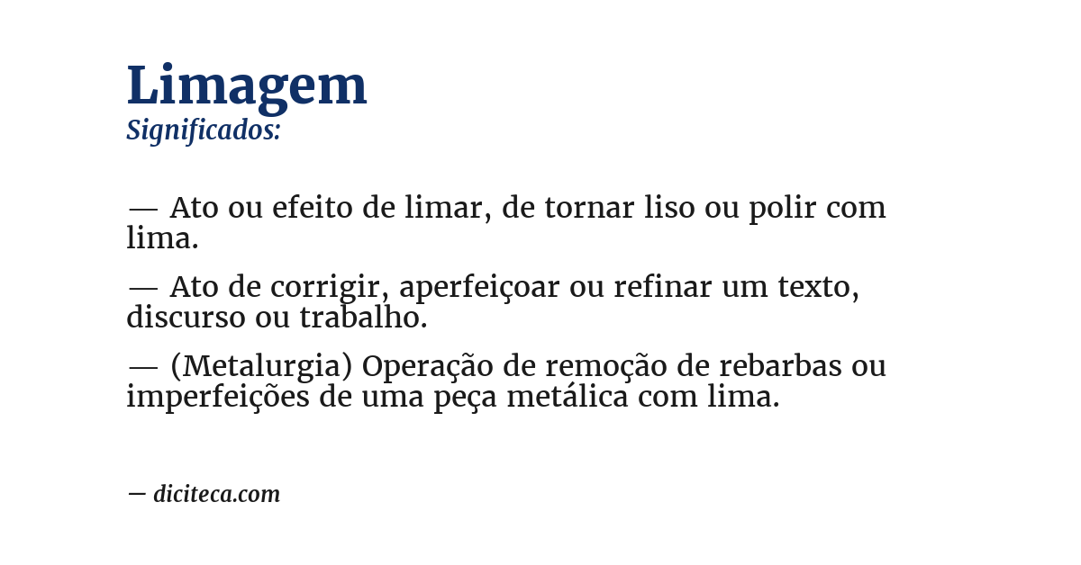 Significado de limagem