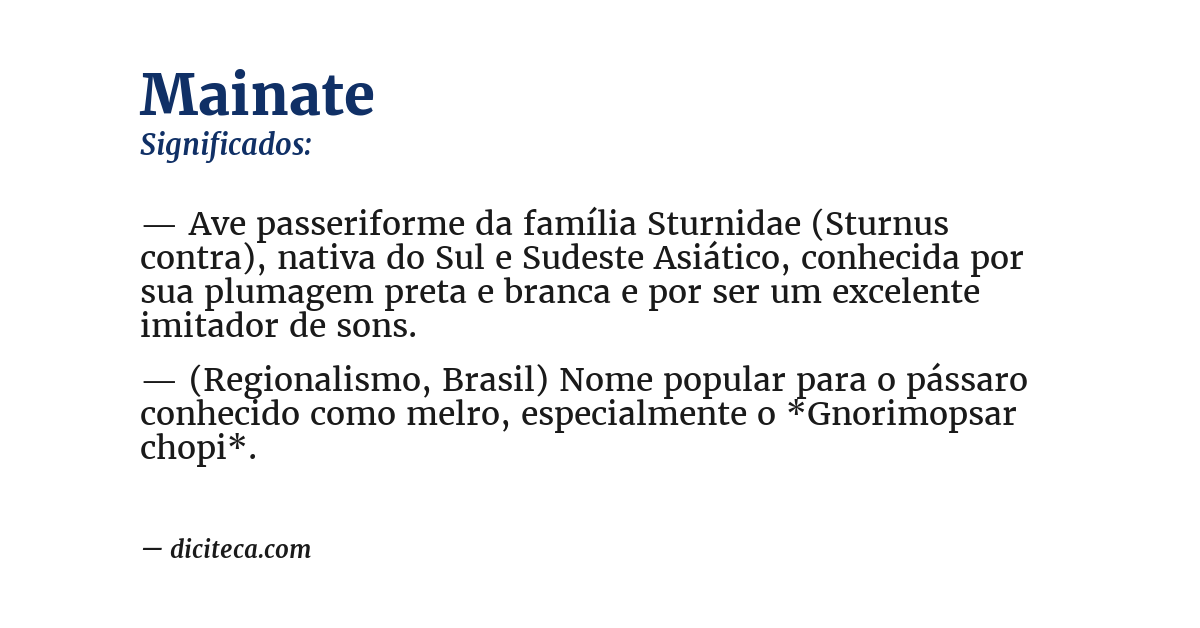Significado de mainate