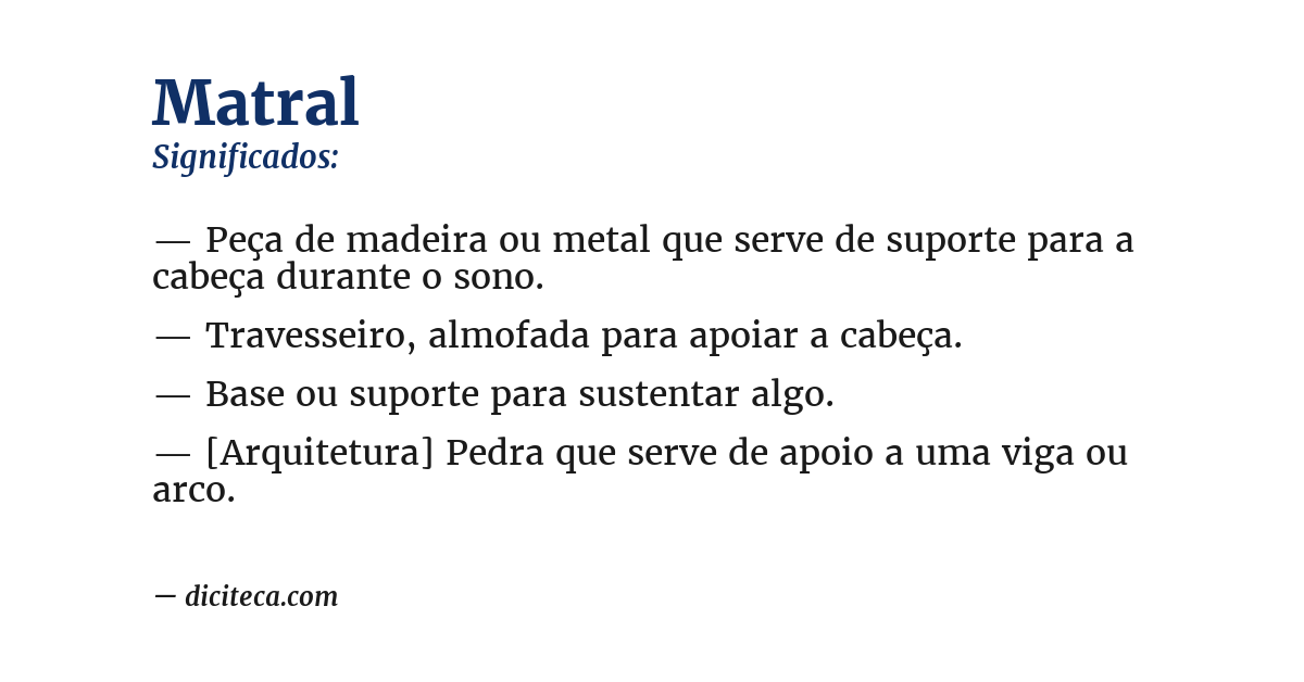 Significado de matral