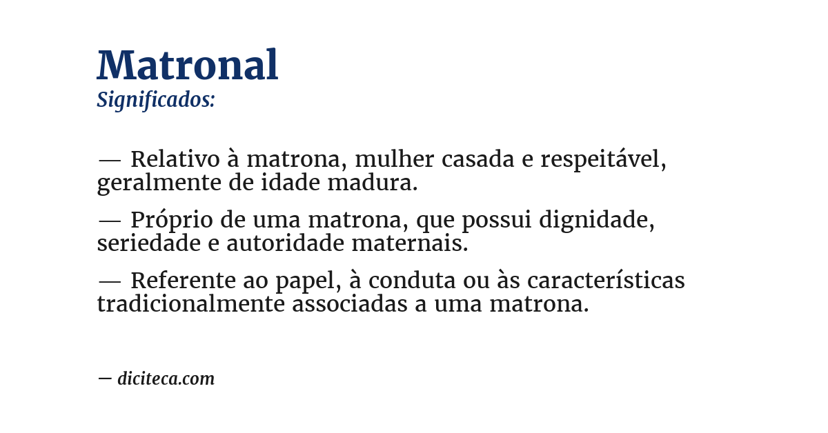 Significado de matronal
