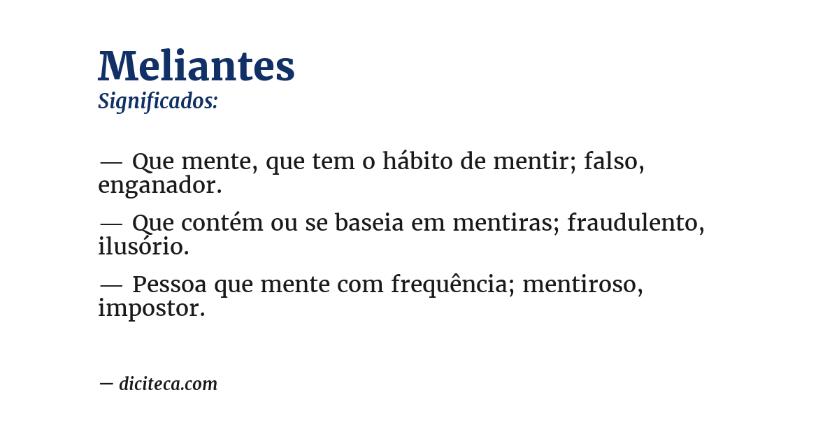 Significado de meliantes