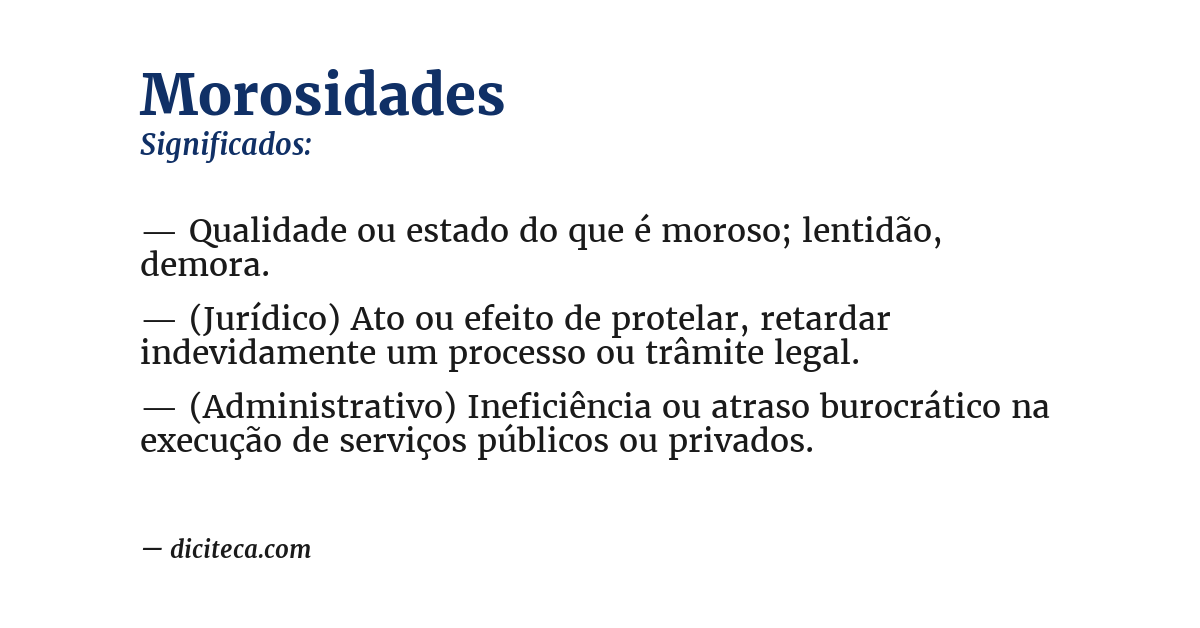 Significado de morosidades