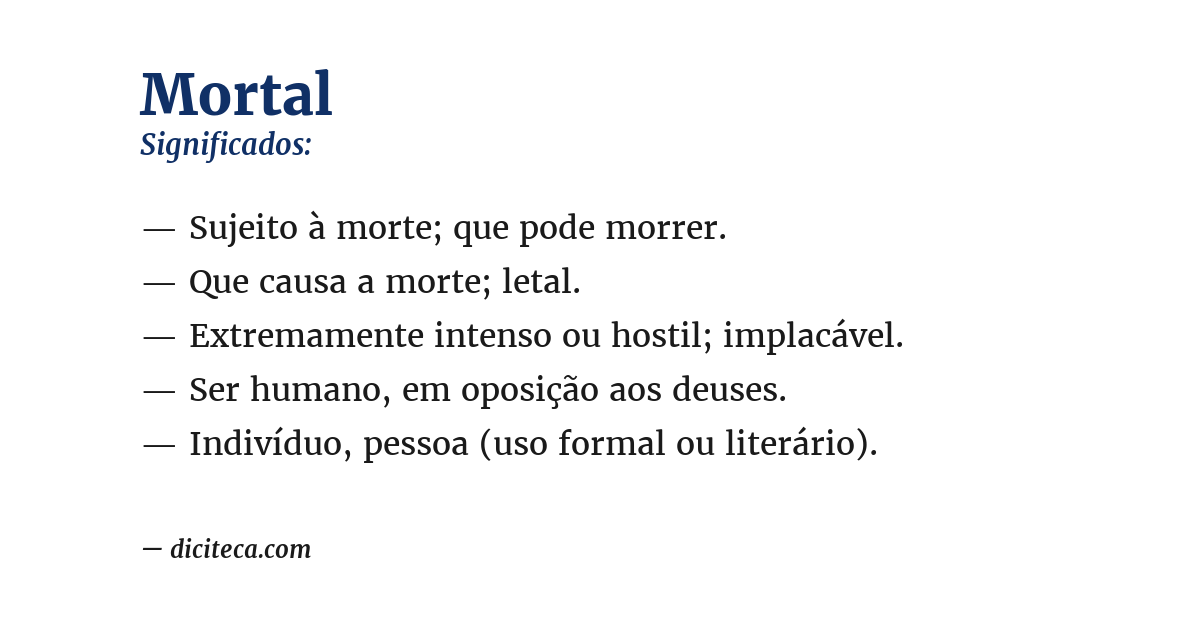 Significado de mortal