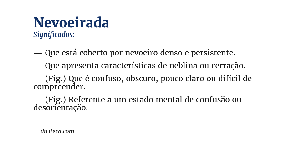 Significado de nevoeirada