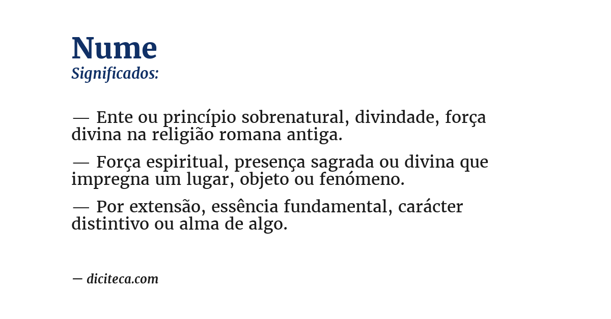 Significado de nume