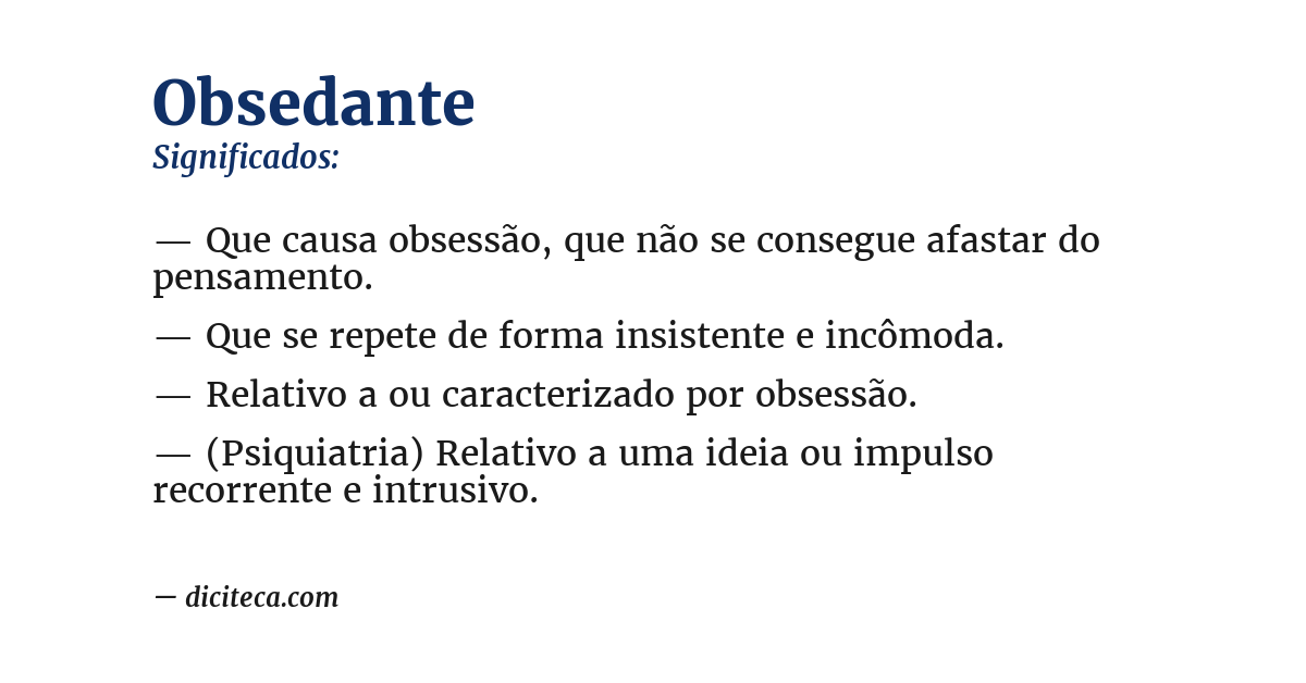 Significado de obsedante