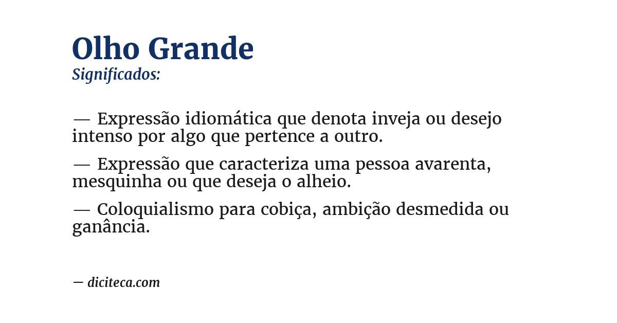 Significado de olho grande