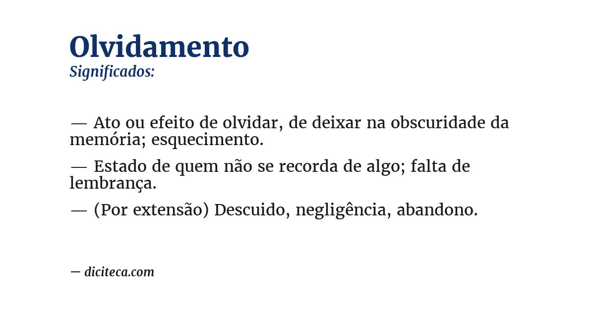 Significado de olvidamento