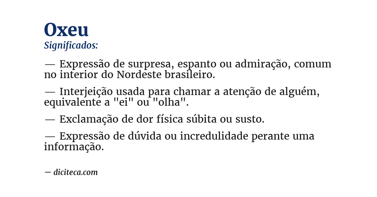 Significado de oxeu