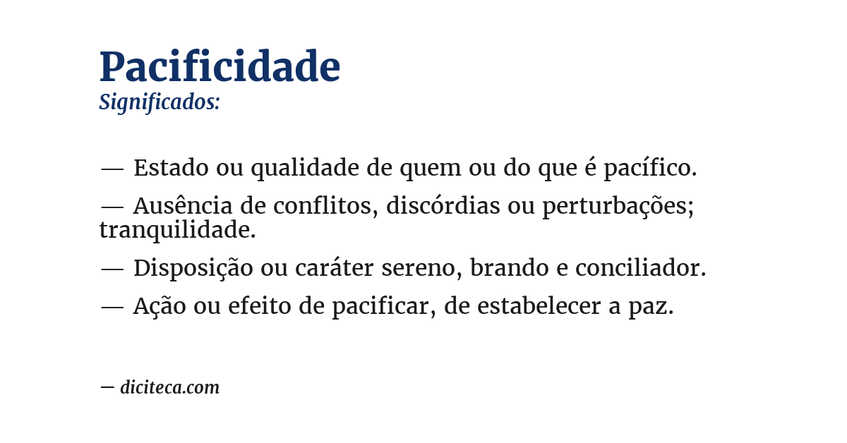 Significado de pacificidade