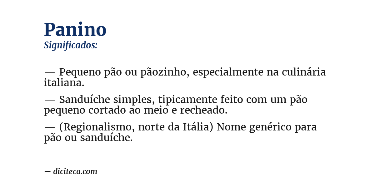Significado de panino