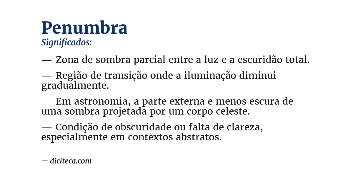 Significado de penumbra