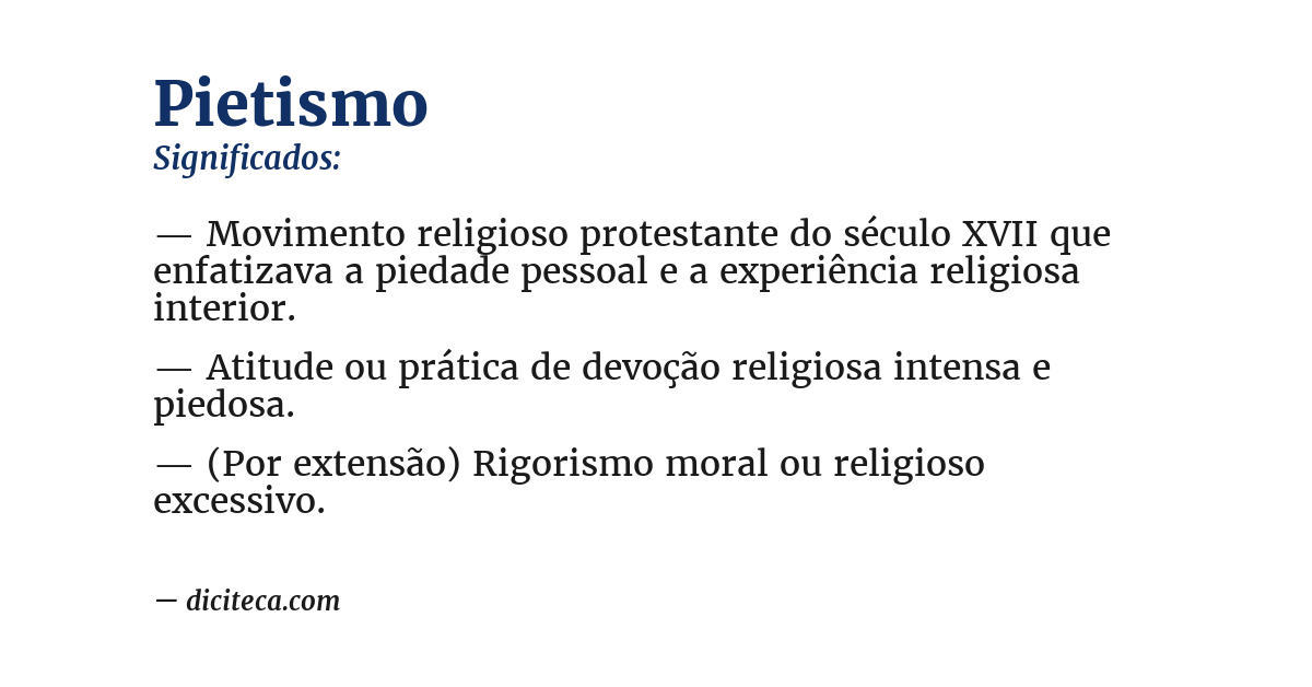 Significado de pietismo
