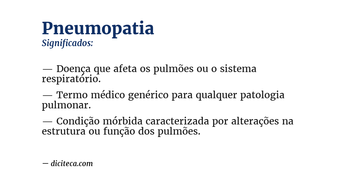Significado de pneumopatia
