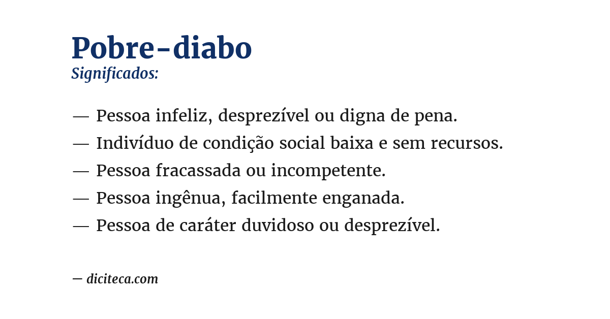 Significado de pobre-diabo