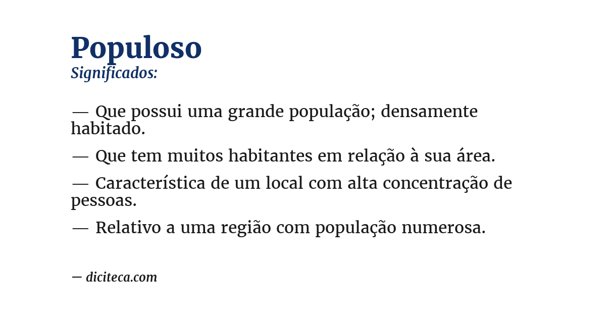 Significado de populoso