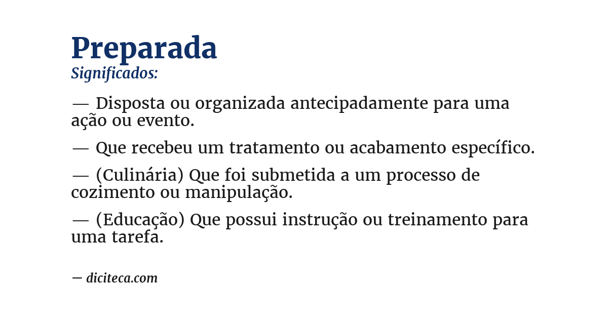 Significado de preparada