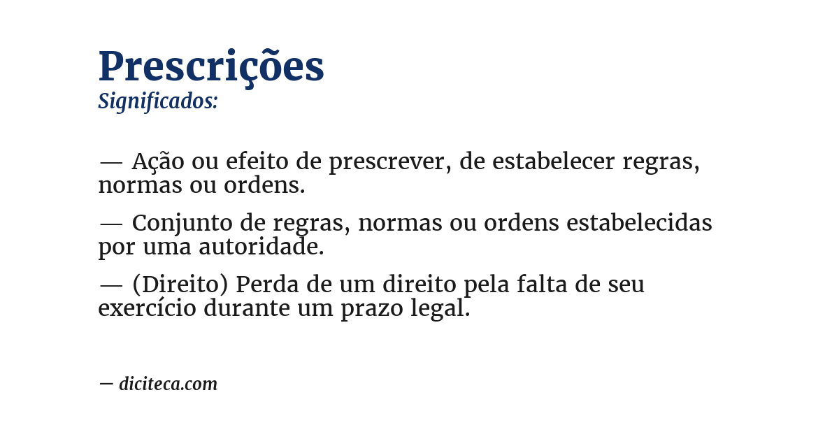 Significado de prescrições
