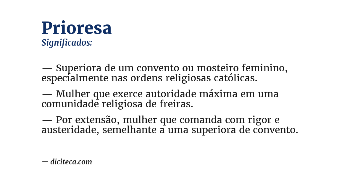 Significado de prioresa