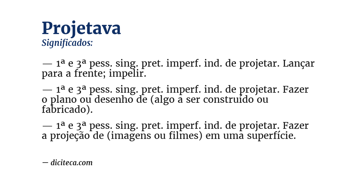 Significado de projetava
