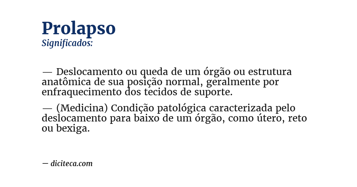 Significado de prolapso