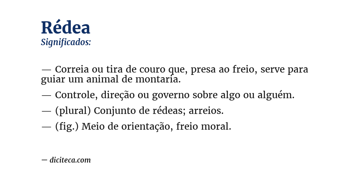 Significado de rédea