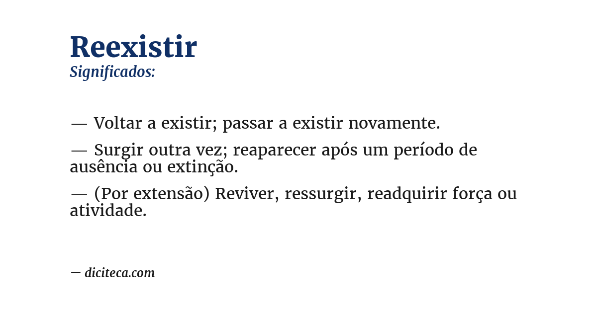 Significado de reexistir