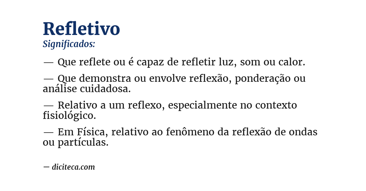 Significado de refletivo
