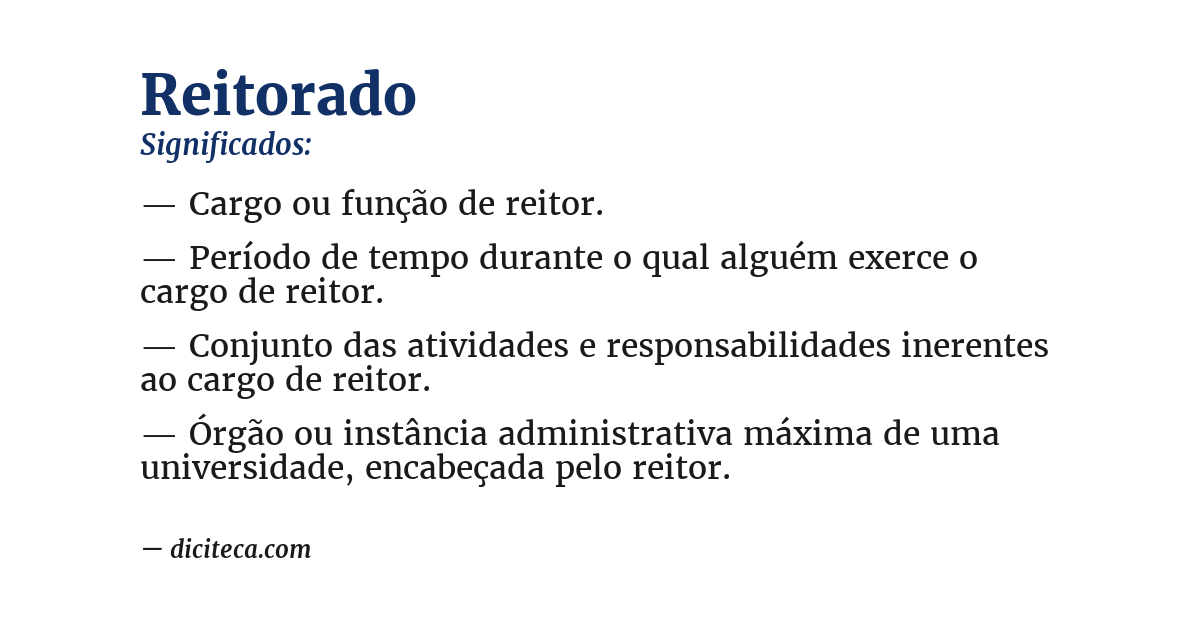 Significado de reitorado