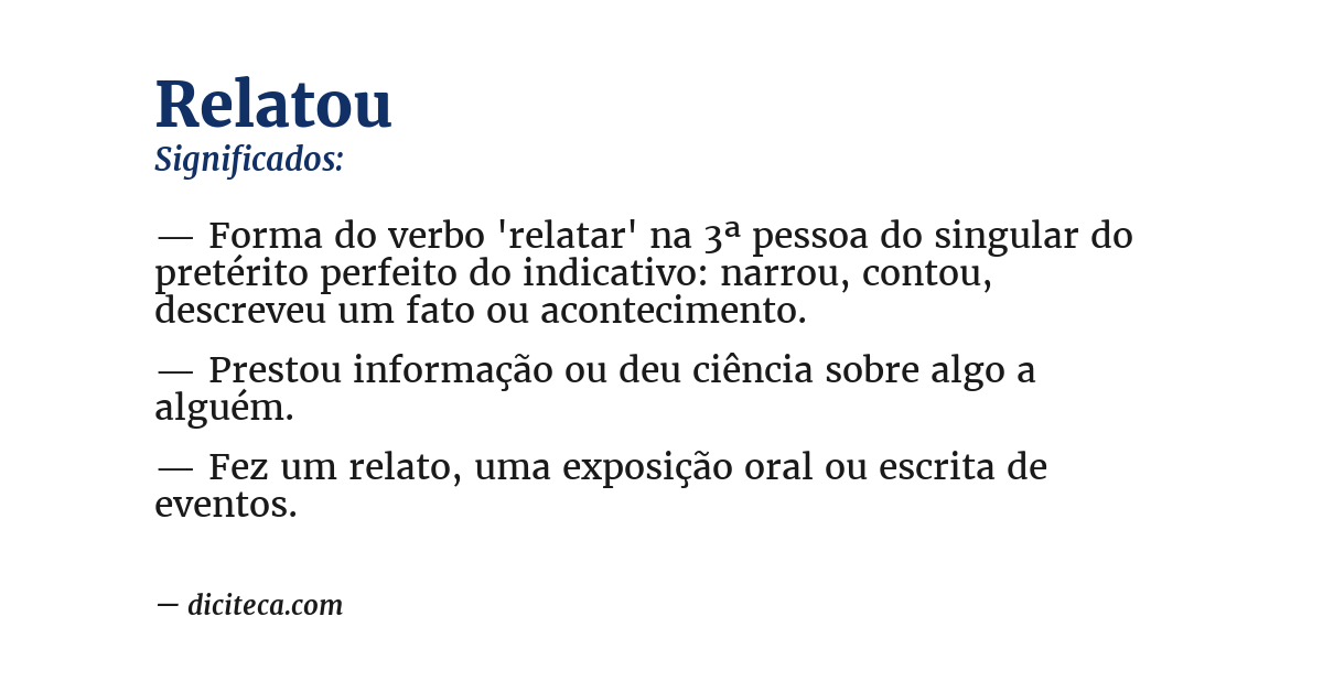 Significado de relatou
