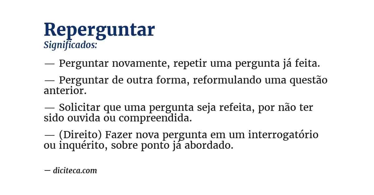 Significado de reperguntar