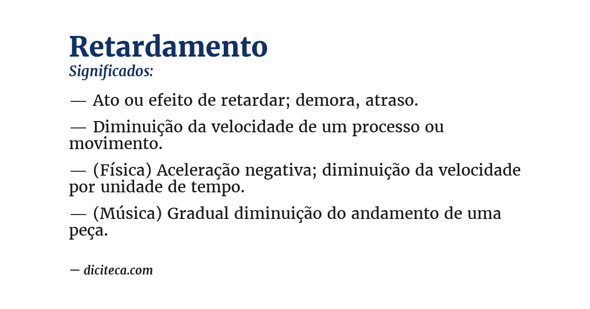 Significado de retardamento