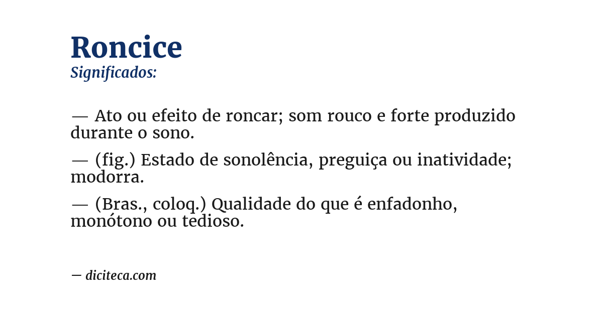 Significado de roncice