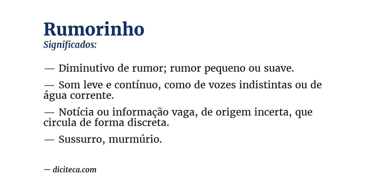 Significado de rumorinho