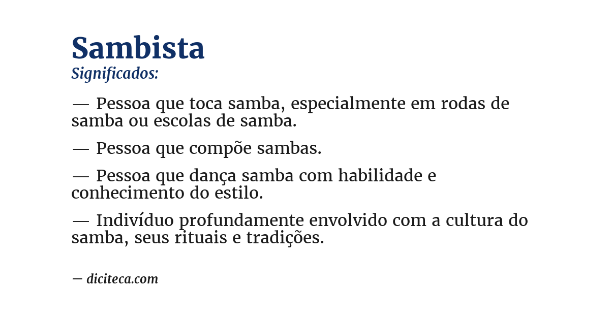 Significado de sambista