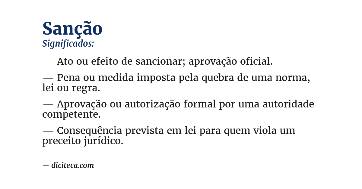 Significado de sanção