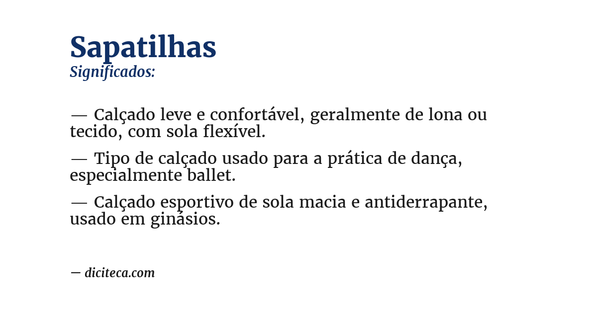 Significado de sapatilhas